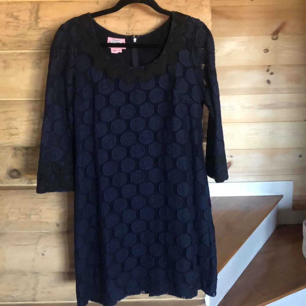 Navy & black lace dress -size 6